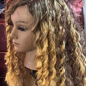 Curly Brown and Blonde Wig